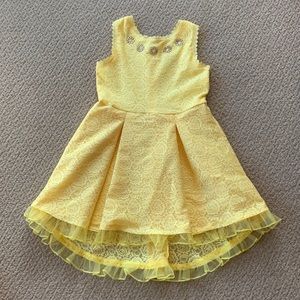 D-Signed Yellow Floral Lace Belle Dress
